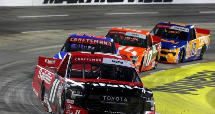 MARTINSVILLE, VIRGINIA - NOVEMBER 01: Corey Heim, driver of the #11 Safelite Toyota, drives during the NASCAR Craftsman Truck Series Zip Buy Now, Pay Later 200 at Martinsville Speedway on November 01, 2024 in Martinsville, Virginia. (Photo by Jonathan Bachman/Getty Images) | Getty Images