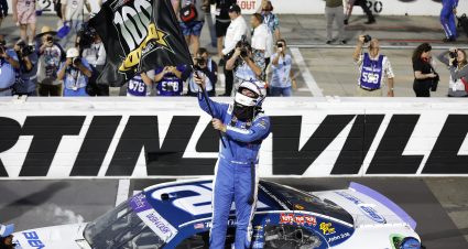 MARTINSVILLE, VIRGINIA - MARCH 29: Austin Hill, driver of the #21 Bennett Transportation Chevrolet, waves with a flag celebrating (RCR) Richard Childress Racing 100th Xfinity Series win after winning the NASCAR Xfinity Series US Marine Corps 250 at Martinsville Speedway on March 29, 2025 in Martinsville, Virginia. (Photo by Logan Riely/Getty Images) | Getty Images