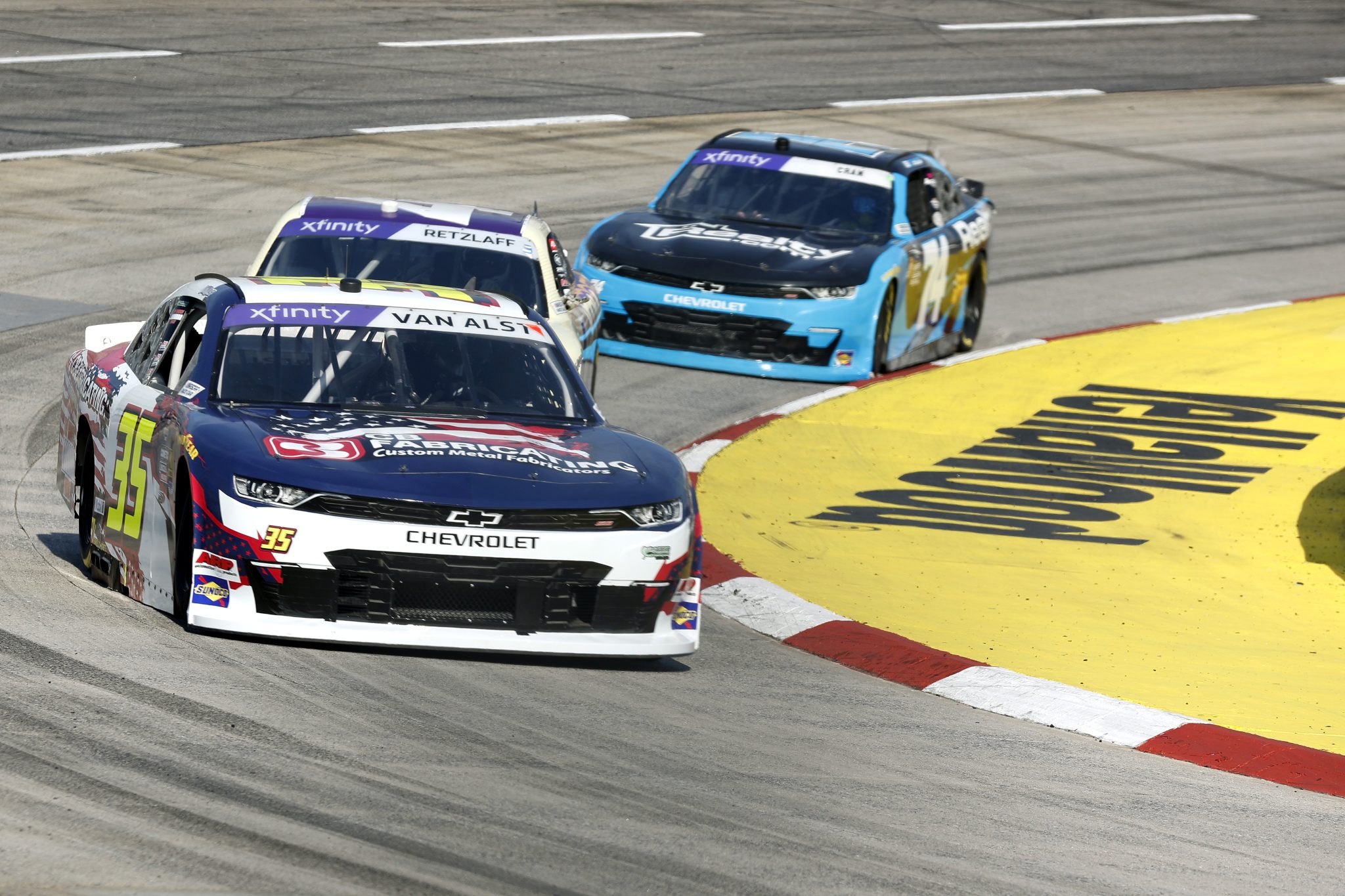 MARTINSVILLE, VIRGINIA - MARCH 28: Greg Van Alst, driver of the #35 CB Fabricating Chevrolet, drives during practice for the NASCAR Xfinity Series US Marine Corps 250 at Martinsville Speedway on March 28, 2025 in Martinsville, Virginia. (Photo by Logan Riely/Getty Images) | Getty Images