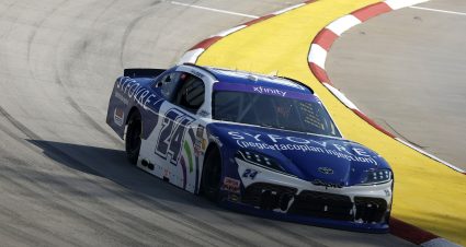 MARTINSVILLE, VIRGINIA - MARCH 28: Patrick Staropoli, driver of the #24 SYFOVRE Toyota, drives during practice for the NASCAR Xfinity Series US Marine Corps 250 at Martinsville Speedway on March 28, 2025 in Martinsville, Virginia. (Photo by Logan Riely/Getty Images) | Getty Images