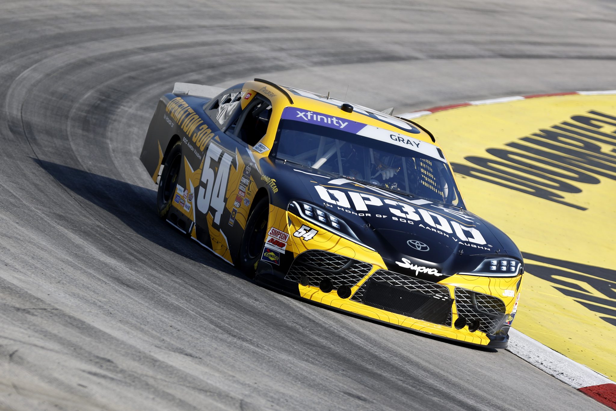 MARTINSVILLE, VIRGINIA - MARCH 28: Taylor Gray, driver of the #54 Operation 300 Toyota, drives during practice for the NASCAR Xfinity Series US Marine Corps 250 at Martinsville Speedway on March 28, 2025 in Martinsville, Virginia. (Photo by Logan Riely/Getty Images) | Getty Images