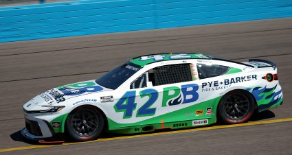 AVONDALE, ARIZONA - MARCH 08: John H. Nemechek, driver of the #42 Pye Barker Fire & Safety Toyota, drives during practice for the NASCAR Cup Series Shriners Children's 500 at Phoenix Raceway on March 08, 2025 in Avondale, Arizona. (Photo by Chris Graythen/Getty Images) | Getty Images