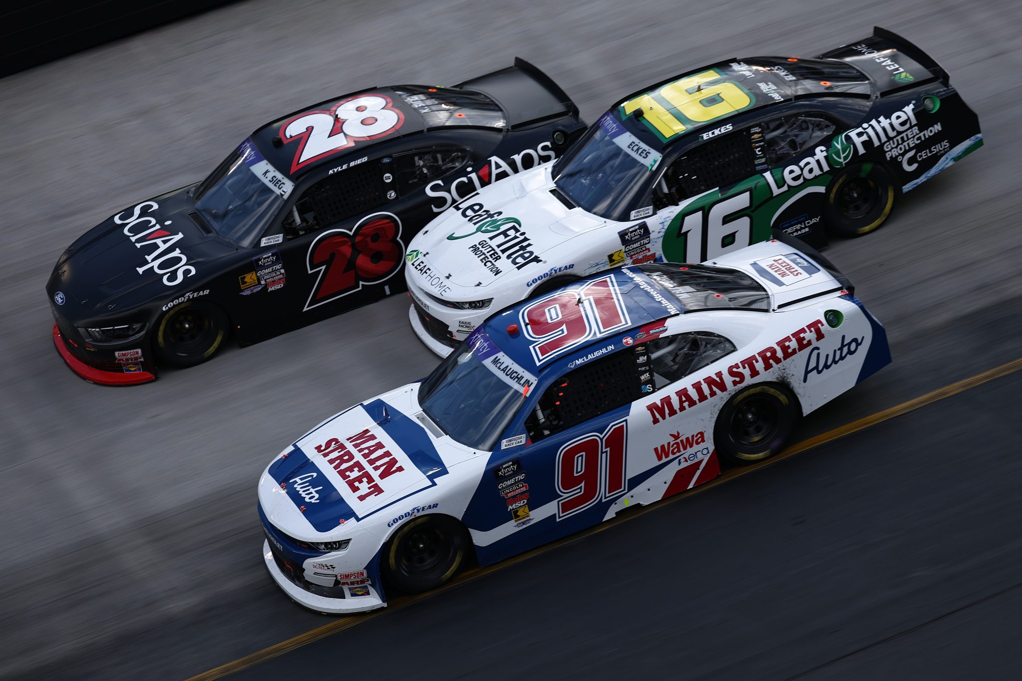 BRISTOL, TENNESSEE - APRIL 12: CJ McLaughlin, driver of the #91 Main Street Auto Chevrolet, races during the NASCAR Xfinity Series SciAps 300 at Bristol Motor Speedway on April 12, 2025 in Bristol, Tennessee. (Photo by Jared C. Tilton/Getty Images) | Getty Images
