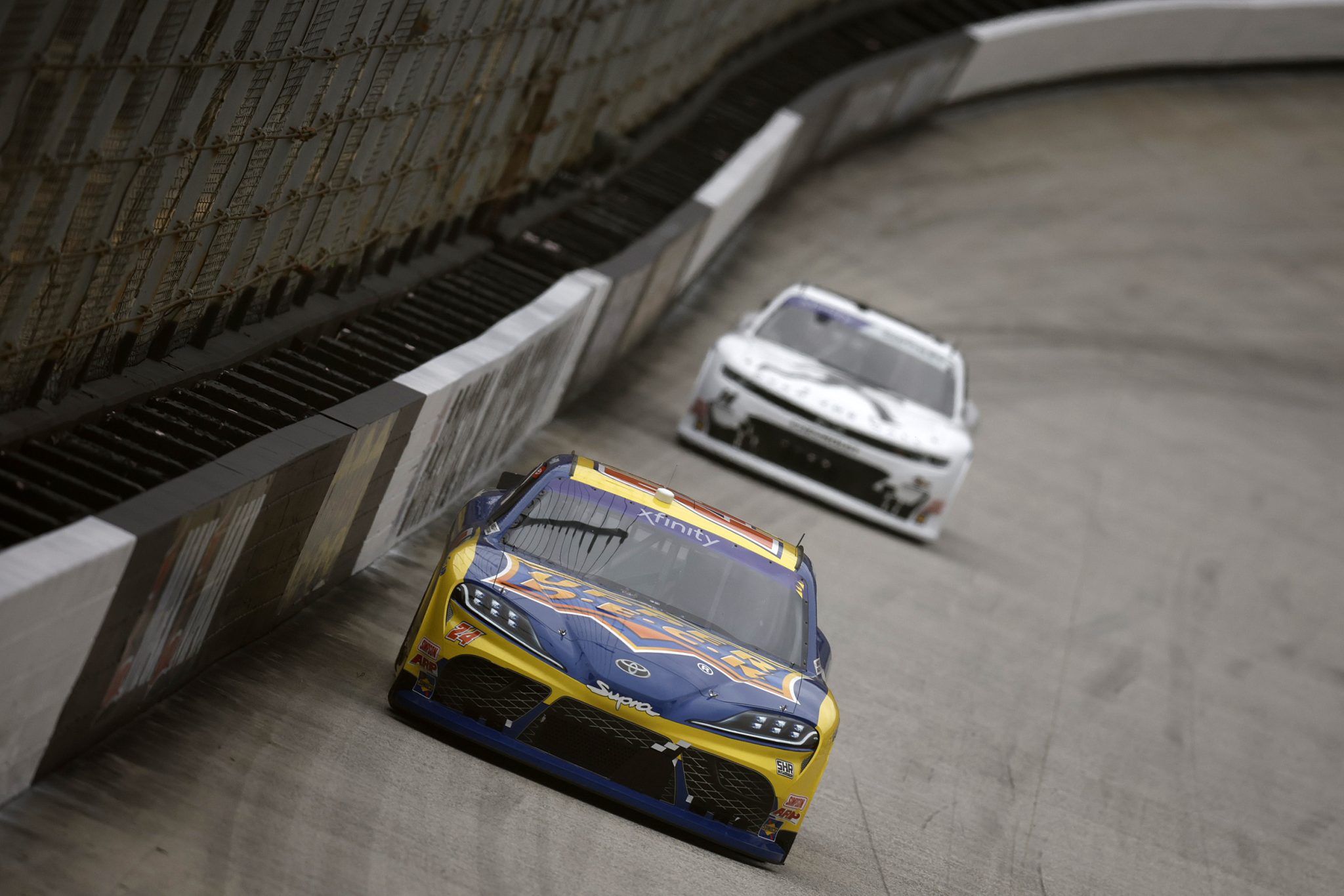 BRISTOL, TENNESSEE - APRIL 12: Corey Heim, driver of the #24 Upper Deck Toyota, races during practice for the NASCAR Xfinity Series SciAps 300 at Bristol Motor Speedway on April 12, 2025 in Bristol, Tennessee. (Photo by Sean Gardner/Getty Images) | Getty Images