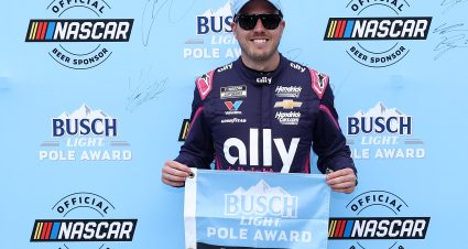 BRISTOL, TENNESSEE - APRIL 12: Alex Bowman, driver of the #48 Ally Chevrolet, poses for a photo after winning the pole award during qualifying for the NASCAR Cup Series Food City 500 at Bristol Motor Speedway on April 12, 2025 in Bristol, Tennessee. (Photo by Jared C. Tilton/Getty Images) | Getty Images