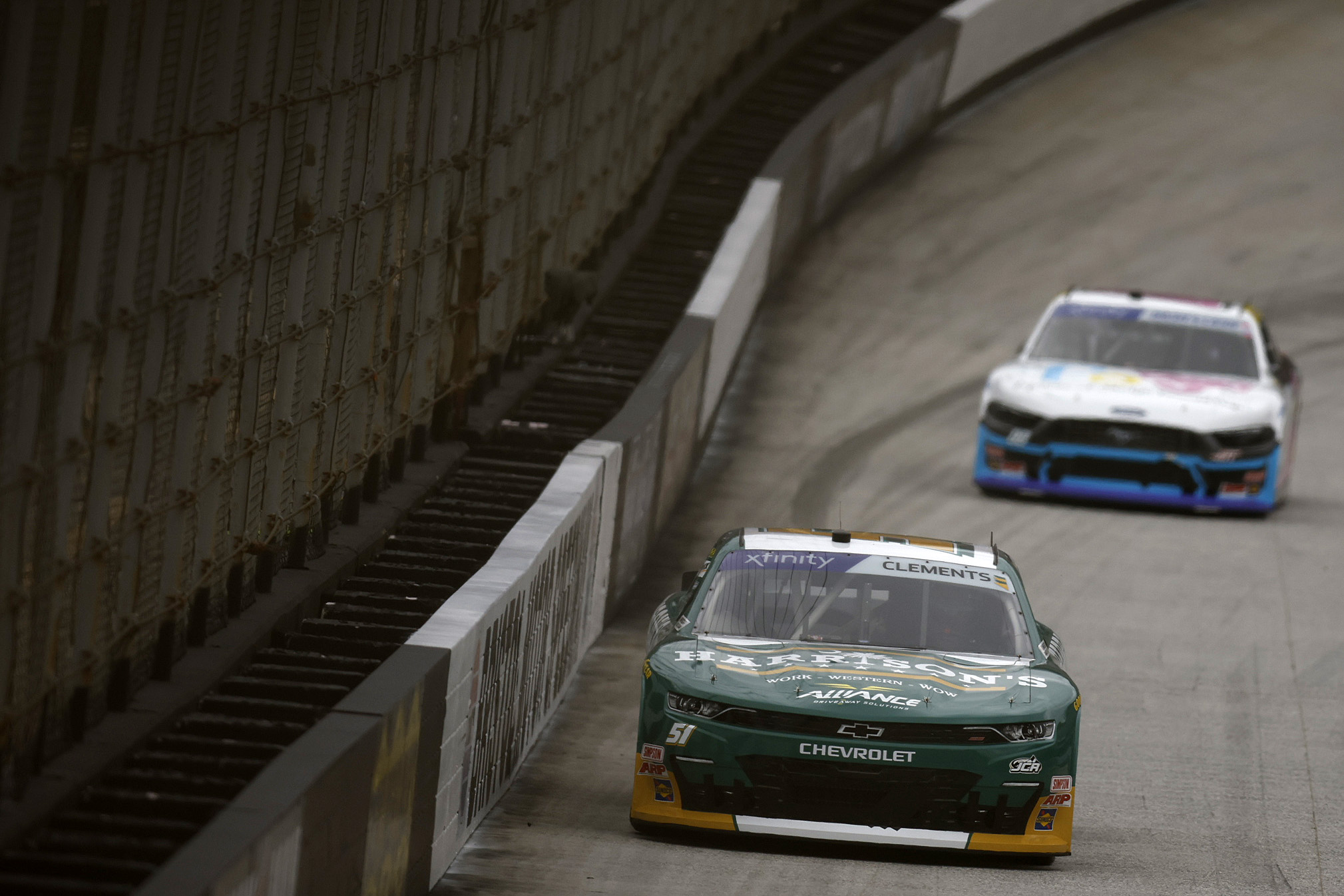 BRISTOL, TENNESSEE - APRIL 12: Jeremy Clements, driver of the #51 Harrison's Chevrolet, drives during practice for the NASCAR Xfinity Series SciAps 300 at Bristol Motor Speedway on April 12, 2025 in Bristol, Tennessee. (Photo by Sean Gardner/Getty Images) | Getty Images