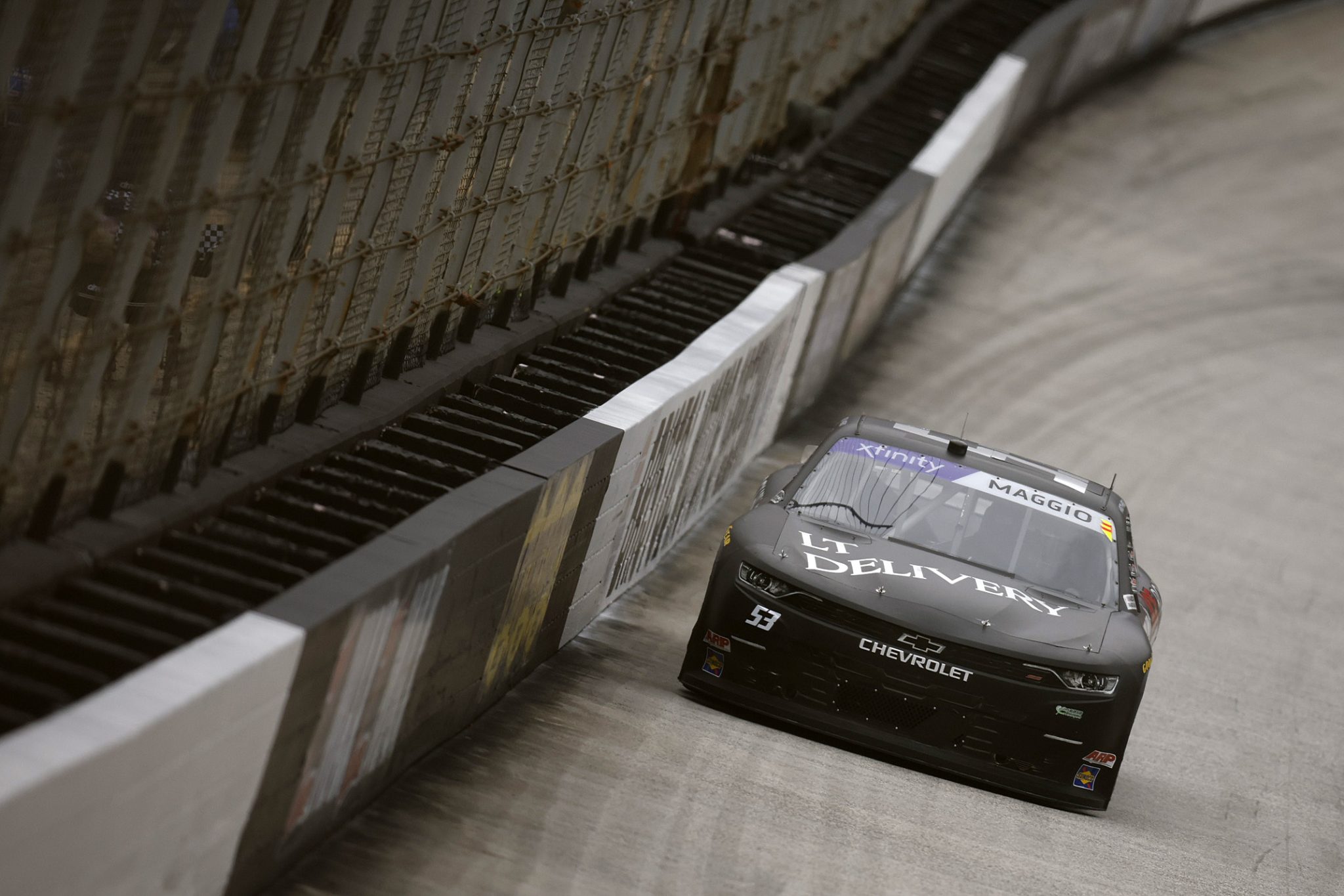 BRISTOL, TENNESSEE - APRIL 12: Mason Maggio, driver of the #53 Ace Hardware Rock Hill Chevrolet, races during practice for the NASCAR Xfinity Series SciAps 300 at Bristol Motor Speedway on April 12, 2025 in Bristol, Tennessee. (Photo by Sean Gardner/Getty Images) | Getty Images
