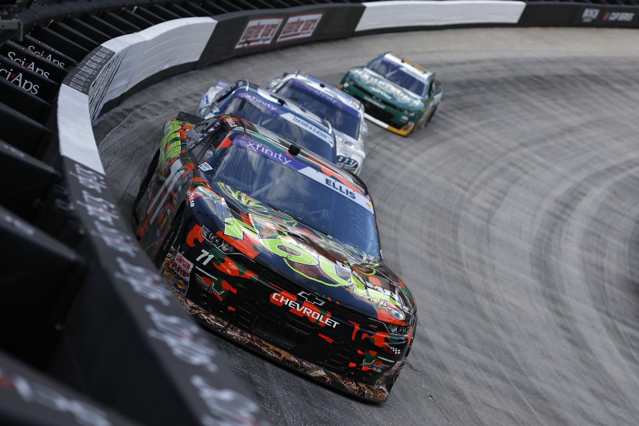 BRISTOL, TENNESSEE - APRIL 12: Ryan Ellis, driver of the #71 Four Loko Camo Chevrolet, during the NASCAR Xfinity Series SciAps 300 at Bristol Motor Speedway on April 12, 2025 in Bristol, Tennessee. (Photo by Sean Gardner/Getty Images) | Getty Images
