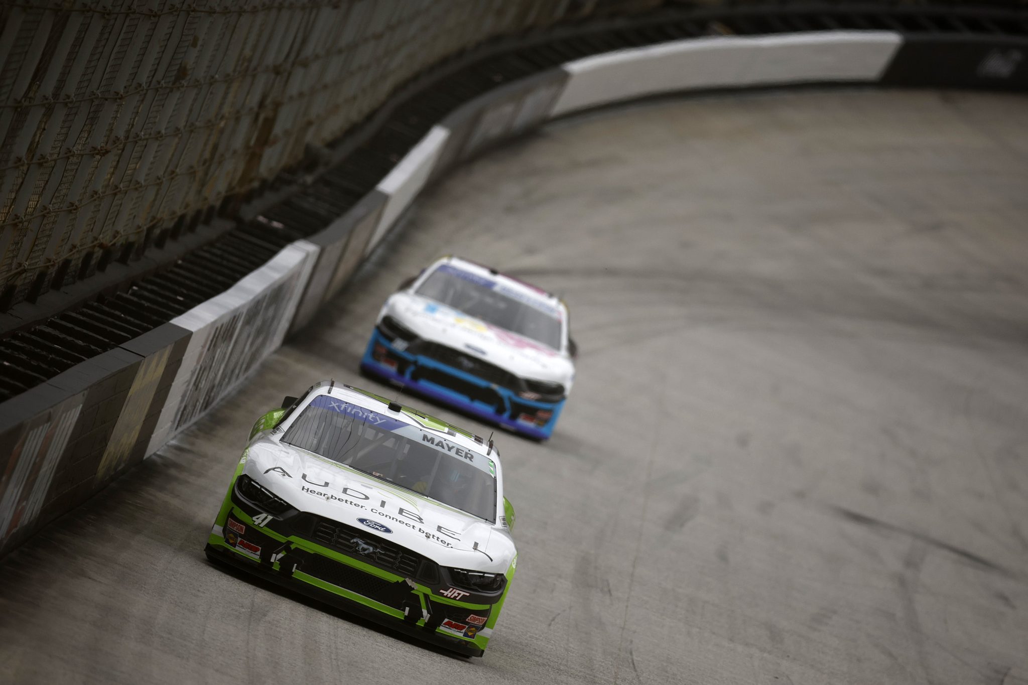 BRISTOL, TENNESSEE - APRIL 12: Sam Mayer, driver of the #41 Audibel Ford, drives during practice for the NASCAR Xfinity Series SciAps 300 at Bristol Motor Speedway on April 12, 2025 in Bristol, Tennessee. (Photo by Sean Gardner/Getty Images) | Getty Images