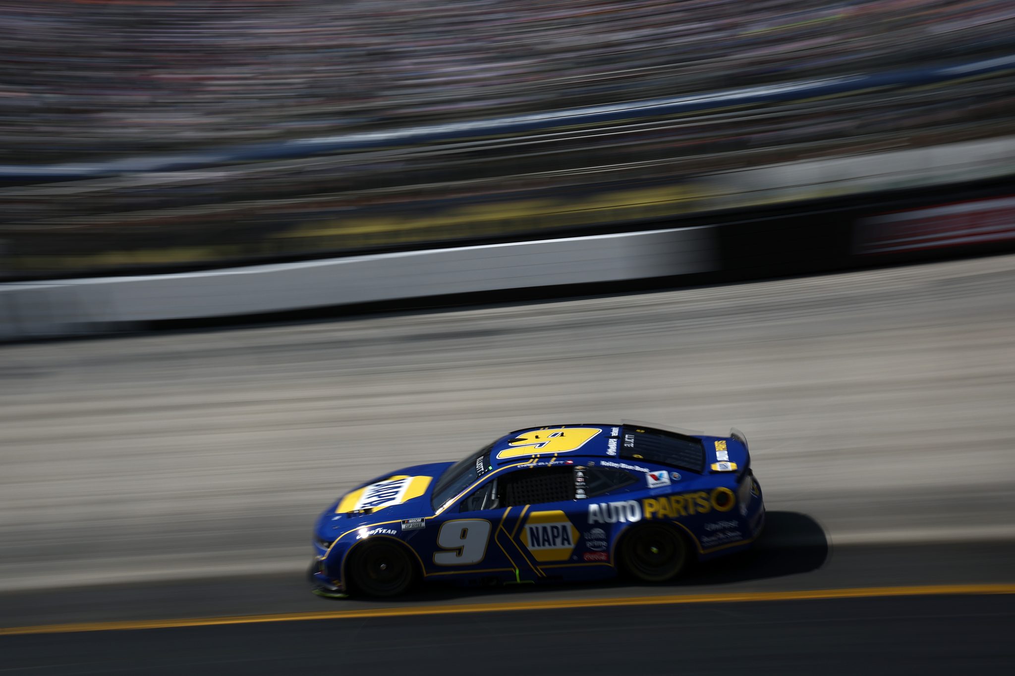BRISTOL, TENNESSEE - APRIL 13: Chase Elliott, driver of the #9 NAPA Auto Parts Chevrolet, races during the NASCAR Cup Series Food City 500 at Bristol Motor Speedway on April 13, 2025 in Bristol, Tennessee. (Photo by Jared C. Tilton/Getty Images) | Getty Images
