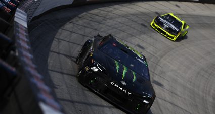 BRISTOL, TENNESSEE - APRIL 13: Ty Gibbs, driver of the #54 Monster Energy Toyota, races during the NASCAR Cup Series Food City 500 at Bristol Motor Speedway on April 13, 2025 in Bristol, Tennessee. (Photo by Sean Gardner/Getty Images) | Getty Images