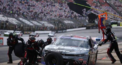 BRISTOL, TENNESSEE - APRIL 12: Justin Allgaier, driver of the #7 Jarrett Logistics Chevrolet, pits during the NASCAR Xfinity Series SciAps 300 at Bristol Motor Speedway on April 12, 2025 in Bristol, Tennessee. (Photo by Jared C. Tilton/Getty Images) | Getty Images