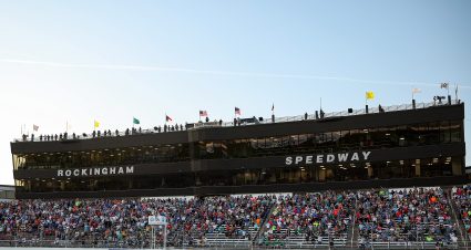 ROCKINGHAM, NORTH CAROLINA - APRIL 18: Tyler Ankrum, driver of the #18 LiUNA! Chevrolet, crosses the finish line to win the NASCAR Craftsman Truck Series Weather Guard Truck Race at Rockingham Speedway on April 18, 2025 in Rockingham, North Carolina. (Photo by James Gilbert/Getty Images) | Getty Images
