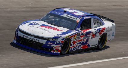 ROCKINGHAM, NORTH CAROLINA - APRIL 18: Kris Wright, driver of the #5 First National Bank Corp Chevrolet, drives during practice for the NASCAR Xfinity Series North Carolina Education Lottery 250 presented by Black’s Tire at Rockingham Speedway on April 18, 2025 in Rockingham, North Carolina. (Photo by James Gilbert/Getty Images) | Getty Images