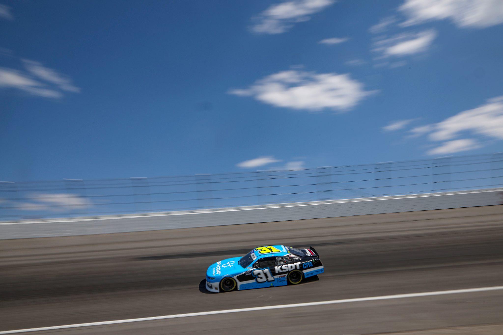 ROCKINGHAM, NORTH CAROLINA - APRIL 18: Blaine Perkins, driver of the #31 Opti-Coat/KSDT CPA Chevrolet, drives during practice for the NASCAR Xfinity Series North Carolina Education Lottery 250 presented by Black’s Tire at Rockingham Speedway on April 18, 2025 in Rockingham, North Carolina. (Photo by James Gilbert/Getty Images) | Getty Images