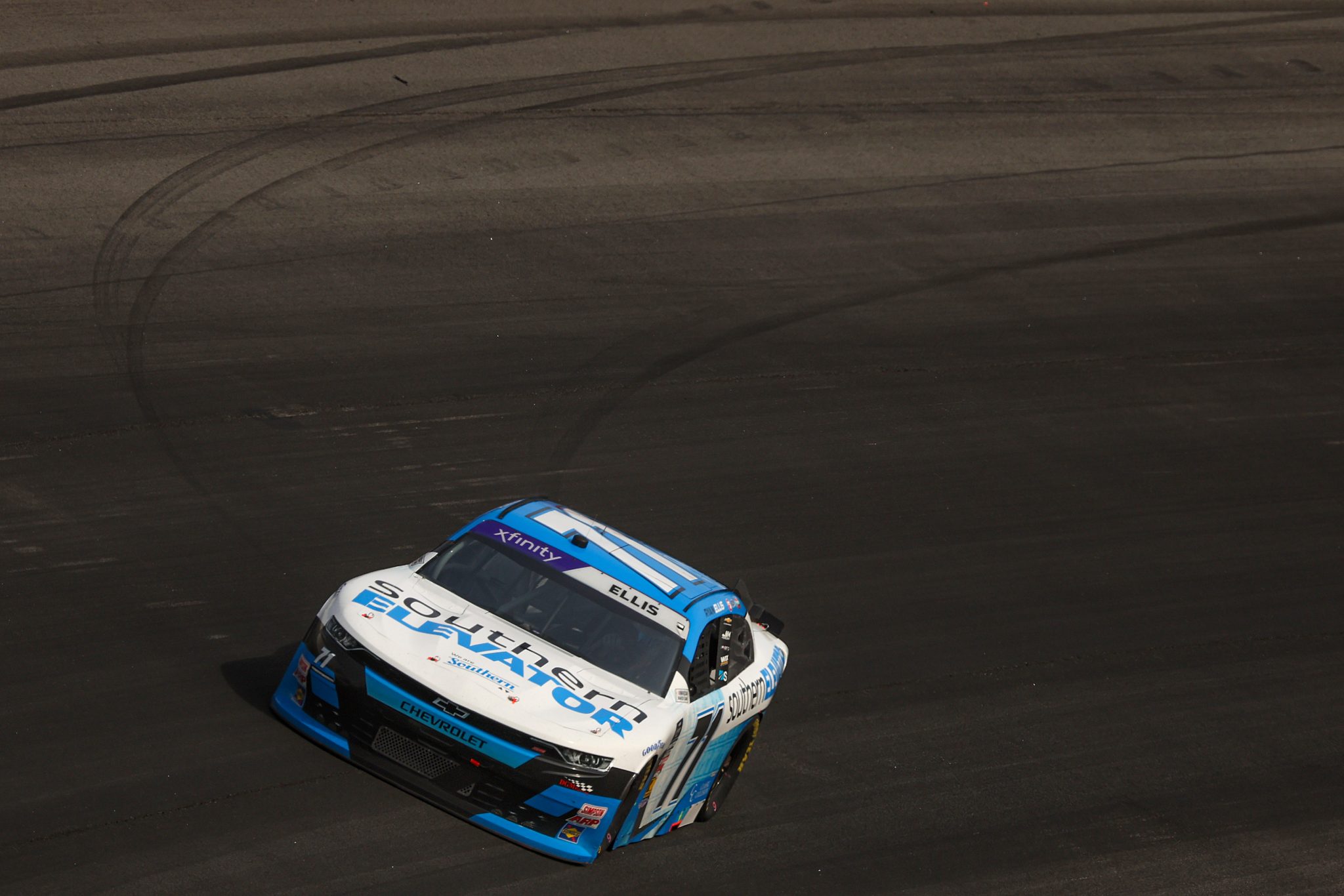 ROCKINGHAM, NORTH CAROLINA - APRIL 19: Ryan Ellis, driver of the #71 Southern Elevator Chevrolet, drives during the NASCAR Xfinity Series North Carolina Education Lottery 250 presented by Black's Tire at Rockingham Speedway on April 19, 2025 in Rockingham, North Carolina. (Photo by James Gilbert/Getty Images) | Getty Images