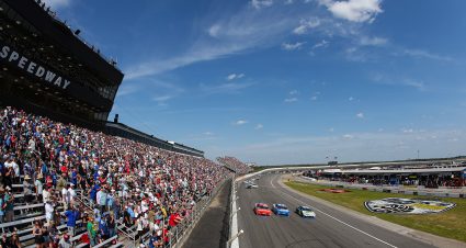 ROCKINGHAM, NORTH CAROLINA - APRIL 19: A general view of racing during the NASCAR Xfinity Series North Carolina Education Lottery 250 presented by Black's Tire at Rockingham Speedway on April 19, 2025 in Rockingham, North Carolina. (Photo by James Gilbert/Getty Images) | Getty Images