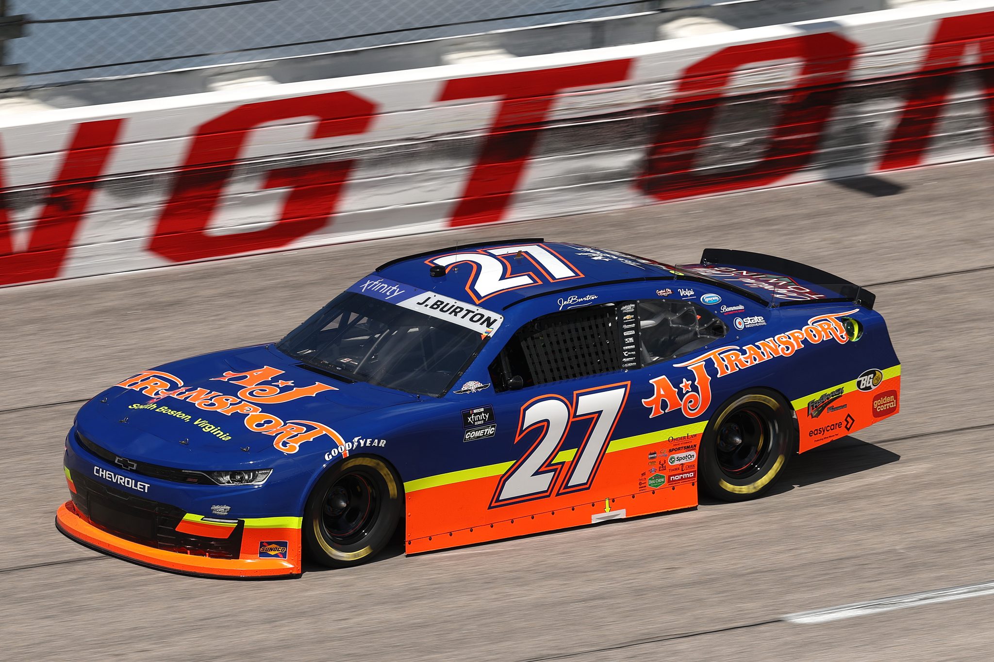 DARLINGTON, SOUTH CAROLINA - APRIL 05: Jeb Burton, driver of the #27 AJ Transport Chevrolet, drives during qualifying for the NASCAR Xfinity Series port Clips Haircuts VFW Help A Hero 200 at Darlington Raceway on April 05, 2025 in Darlington, South Carolina. (Photo by Jared C. Tilton/Getty Images) | Getty Images