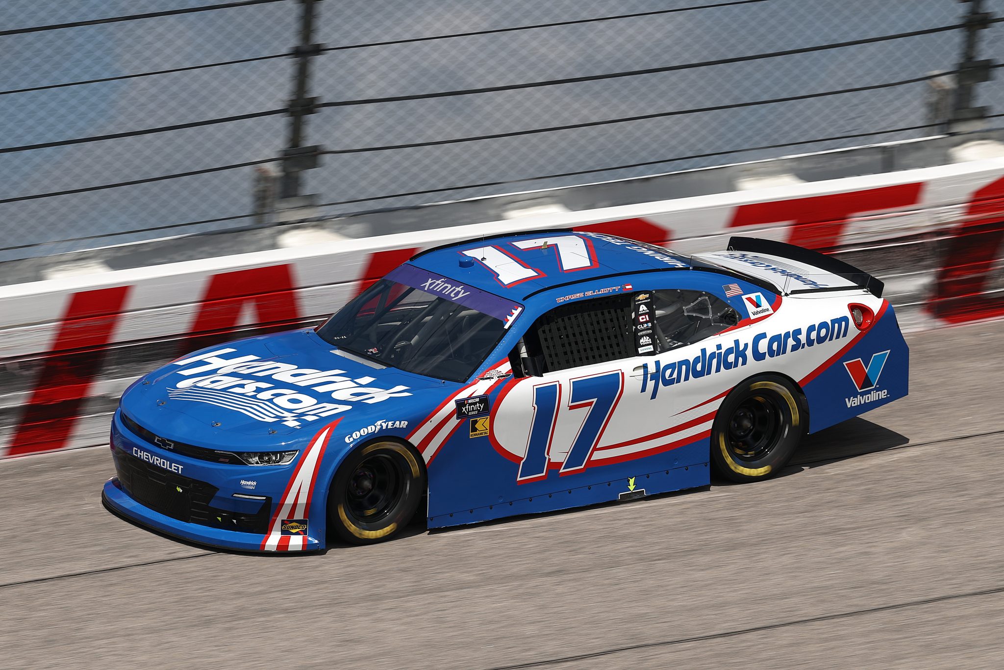 DARLINGTON, SOUTH CAROLINA - APRIL 05: Chase Elliott, driver of the #17 HendrickCars.com Chevrolet, drives during qualifying for the NASCAR Xfinity Series port Clips Haircuts VFW Help A Hero 200 at Darlington Raceway on April 05, 2025 in Darlington, South Carolina. (Photo by Jared C. Tilton/Getty Images) | Getty Images