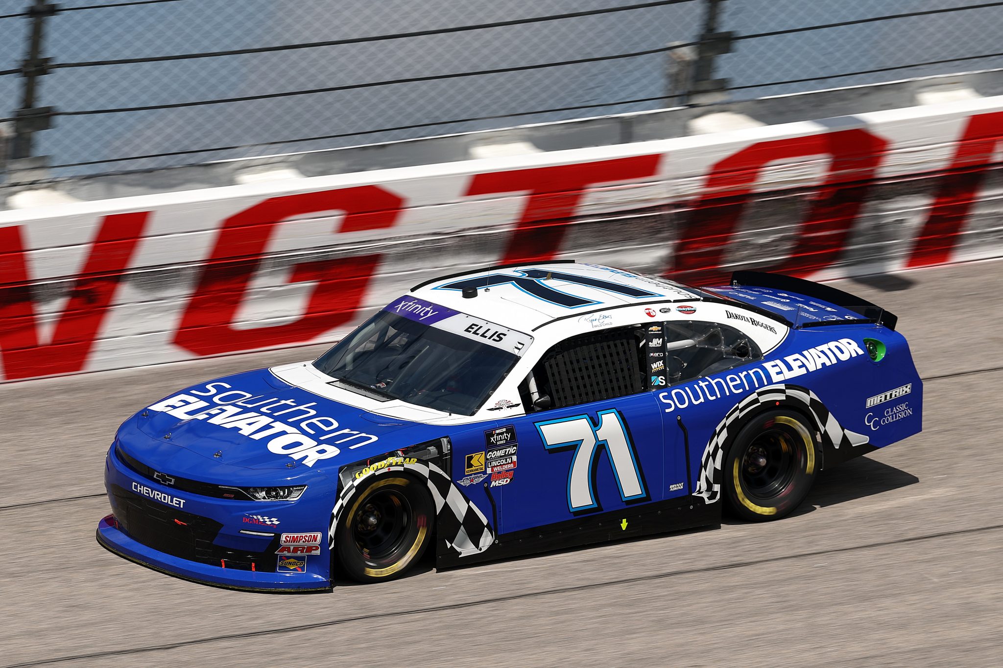 DARLINGTON, SOUTH CAROLINA - APRIL 05: Ryan Ellis, driver of the #71 Southern Elevator Chevrolet, drives during qualifying for the NASCAR Xfinity Series port Clips Haircuts VFW Help A Hero 200 at Darlington Raceway on April 05, 2025 in Darlington, South Carolina. (Photo by Jared C. Tilton/Getty Images) | Getty Images