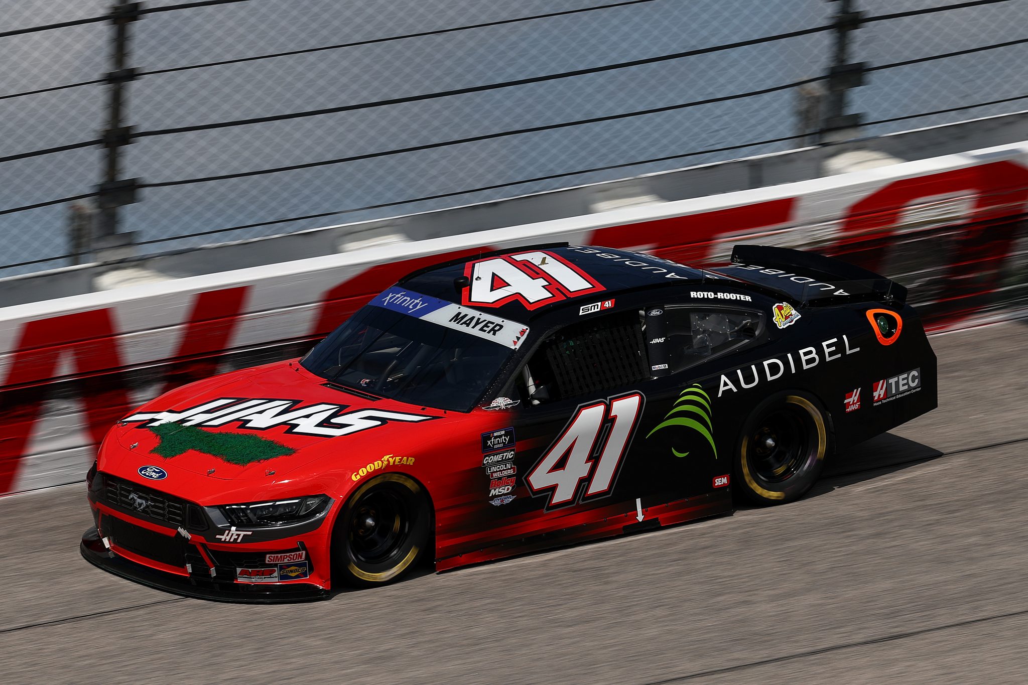 DARLINGTON, SOUTH CAROLINA - APRIL 05: Sam Mayer, driver of the #41 Audibel Ford, drives during qualifying for the NASCAR Xfinity Series port Clips Haircuts VFW Help A Hero 200 at Darlington Raceway on April 05, 2025 in Darlington, South Carolina. (Photo by Jared C. Tilton/Getty Images) | Getty Images