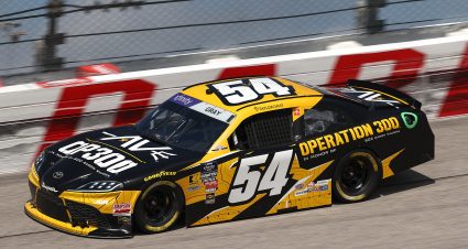 DARLINGTON, SOUTH CAROLINA - APRIL 05: Taylor Gray, driver of the #54 Operation 300 Toyota, drives during qualifying for the NASCAR Xfinity Series port Clips Haircuts VFW Help A Hero 200 at Darlington Raceway on April 05, 2025 in Darlington, South Carolina. (Photo by Jared C. Tilton/Getty Images) | Getty Images