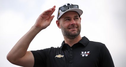 DARLINGTON, SOUTH CAROLINA - APRIL 06: Shane van Gisbergen, driver of the #88 WeatherTech Chevrolet, waves to fans as he walks the grid prior to the NASCAR Cup Series Goodyear 400 at Darlington Raceway on April 06, 2025 in Darlington, South Carolina. (Photo by James Gilbert/Getty Images) | Getty Images
