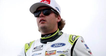 DARLINGTON, SOUTH CAROLINA - APRIL 06: Noah Gragson, driver of the #4 Beef-a-Roo Ford, walks the grid prior to the NASCAR Cup Series Goodyear 400 at Darlington Raceway on April 06, 2025 in Darlington, South Carolina. (Photo by James Gilbert/Getty Images) | Getty Images