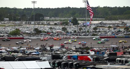 DARLINGTON, SOUTH CAROLINA - APRIL 06: A general view of racing during the NASCAR Cup Series Goodyear 400 at Darlington Raceway on April 06, 2025 in Darlington, South Carolina. (Photo by James Gilbert/Getty Images) | Getty Images