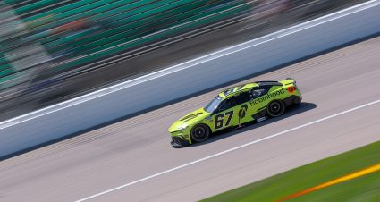 KANSAS CITY, KANSAS - MAY 10: Corey Heim, driver of the #67 Robinhood Toyota, drives during practice for the NASCAR Cup Series AdventHealth 400 at Kansas Speedway on May 10, 2025 in Kansas City, Kansas. (Photo by Jamie Squire/Getty Images) | Getty Images