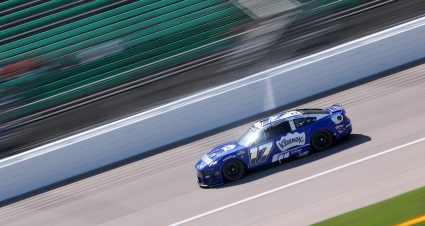 KANSAS CITY, KANSAS - MAY 10: Chris Buescher, driver of the #17 Kroger/Kleenex Ford, drives drives during practice for the NASCAR Cup Series AdventHealth 400 at Kansas Speedway on May 10, 2025 in Kansas City, Kansas. (Photo by Jamie Squire/Getty Images) | Getty Images