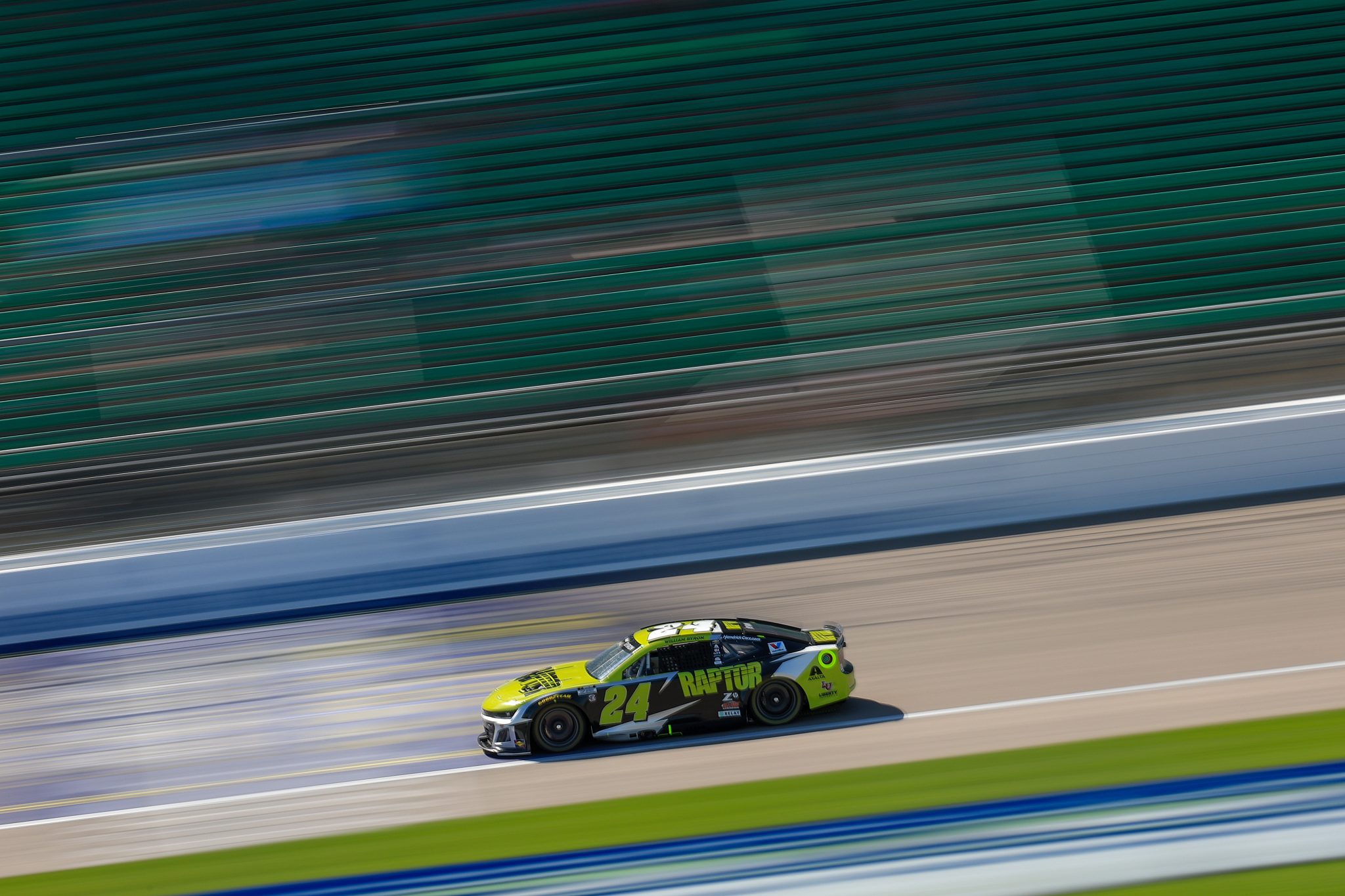 KANSAS CITY, KANSAS - MAY 10: William Byron, driver of the #24 Raptor Chevrolet, drives during practice for the NASCAR Cup Series AdventHealth 400 at Kansas Speedway on May 10, 2025 in Kansas City, Kansas. (Photo by Chris Graythen/Getty Images) | Getty Images