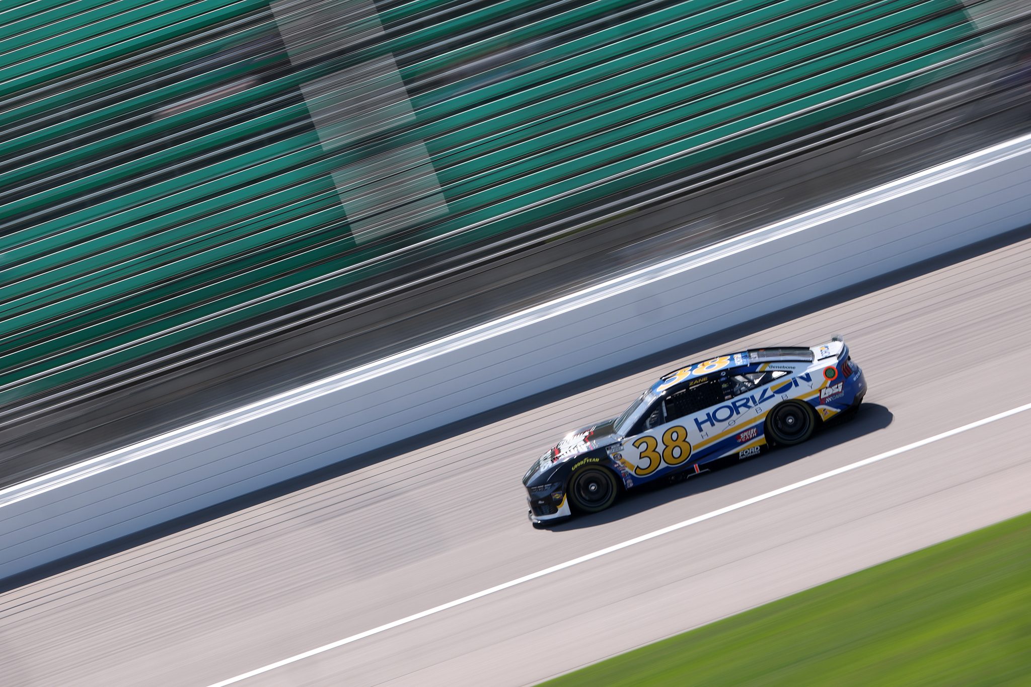 KANSAS CITY, KANSAS - MAY 10: Zane Smith, driver of the #38 Horizon Hobby Ford, drives during practice for the NASCAR Cup Series AdventHealth 400 at Kansas Speedway on May 10, 2025 in Kansas City, Kansas. (Photo by Jamie Squire/Getty Images) | Getty Images