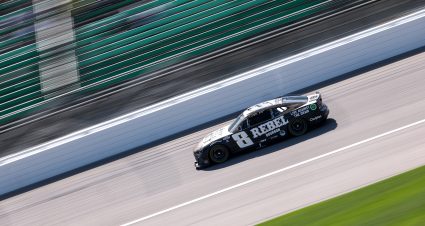 KANSAS CITY, KANSAS - MAY 10: Kyle Busch, driver of the #8 Rebel Bourbon Chevrolet, drives during qualifying for the NASCAR Cup Series AdventHealth 400 at Kansas Speedway on May 10, 2025 in Kansas City, Kansas. (Photo by Jamie Squire/Getty Images) | Getty Images