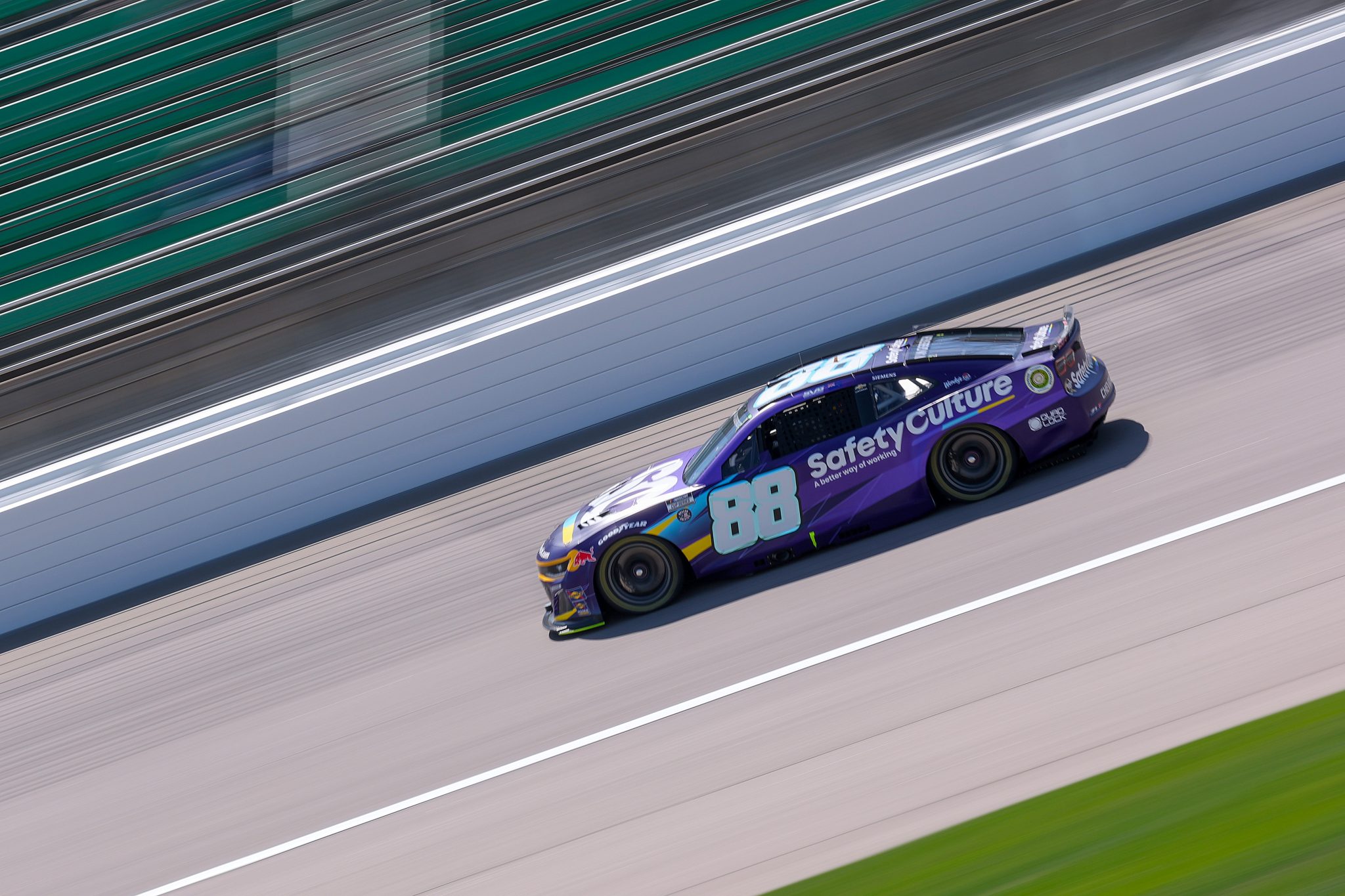 KANSAS CITY, KANSAS - MAY 10: Shane Van Gisbergen, driver of the #88 Safety Culture Chevrolet, drives during practice for the NASCAR Cup Series AdventHealth 400 at Kansas Speedway on May 10, 2025 in Kansas City, Kansas. (Photo by Jamie Squire/Getty Images) | Getty Images