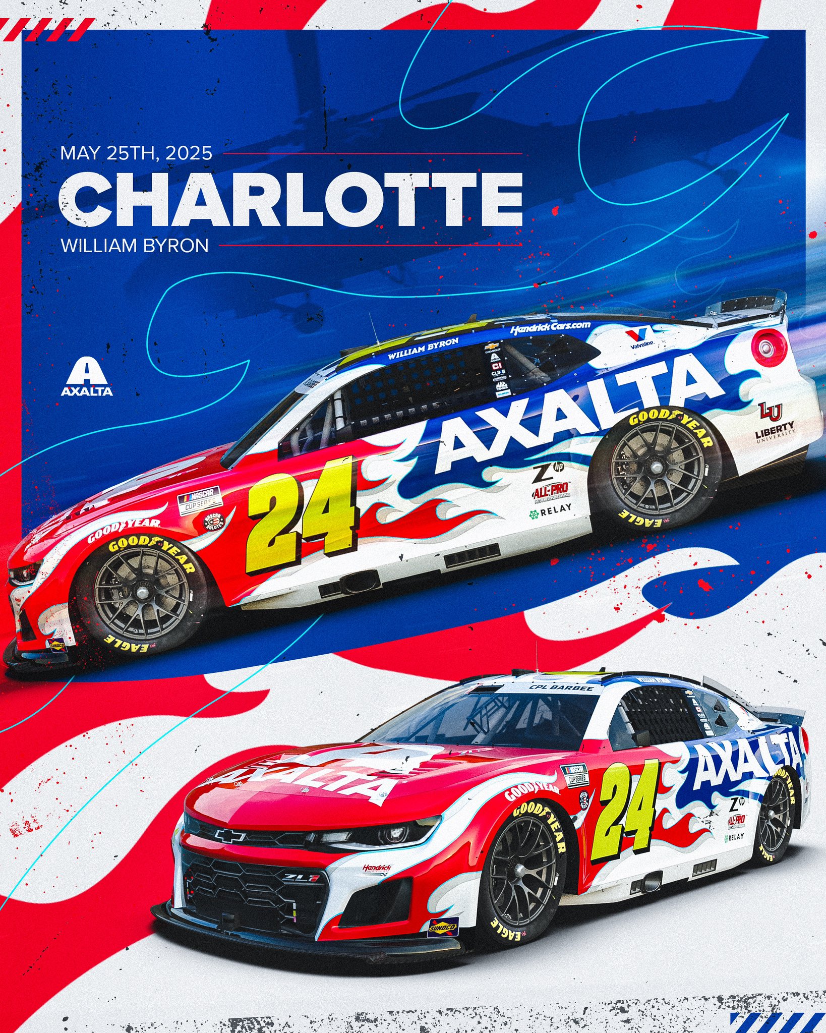 2025 24 Axalta Red White Blue