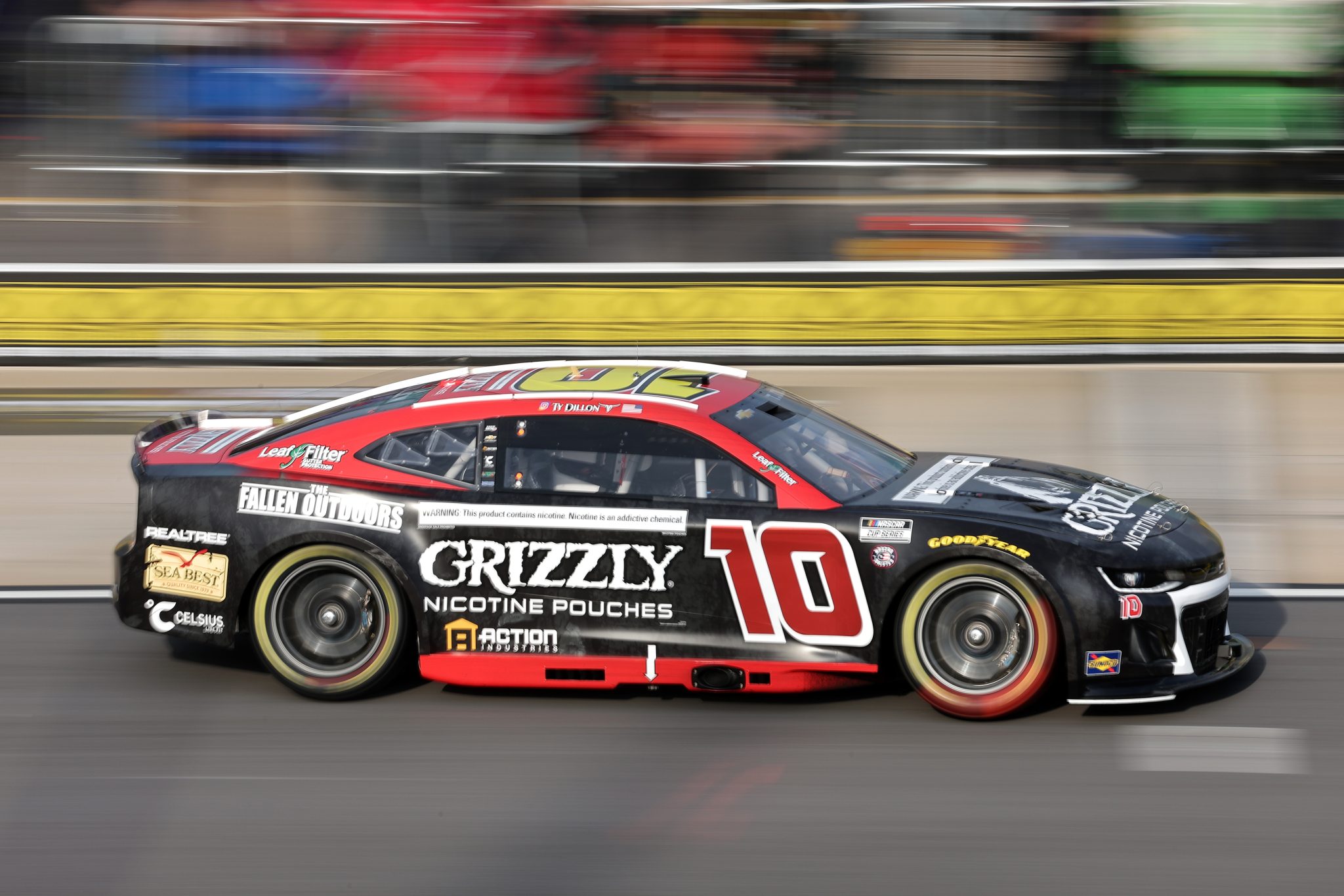 NORTH WILKESBORO, NORTH CAROLINA - MAY 16: Ty Dillon, driver of the #10 Grizzly Nicotine Pouches Chevrolet, exits pit road during qualifying for the NASCAR Cup Series All-Star Pit Crew Challenge Open at North Wilkesboro Speedway on May 16, 2025 in North Wilkesboro, North Carolina. (Photo by David Jensen/Getty Images) | Getty Images