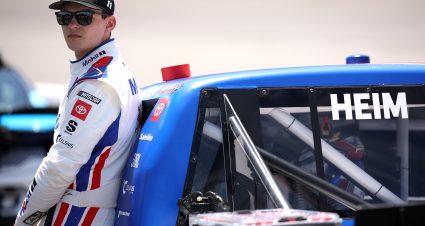 NORTH WILKESBORO, NORTH CAROLINA - MAY 17: Corey Heim, driver of the #11 Mobil 1 Toyota, waits on the grid prior to he NASCAR Craftsman Truck Series Window World 250 at North Wilkesboro Speedway on May 17, 2025 in North Wilkesboro, North Carolina. (Photo by James Gilbert/Getty Images) | Getty Images