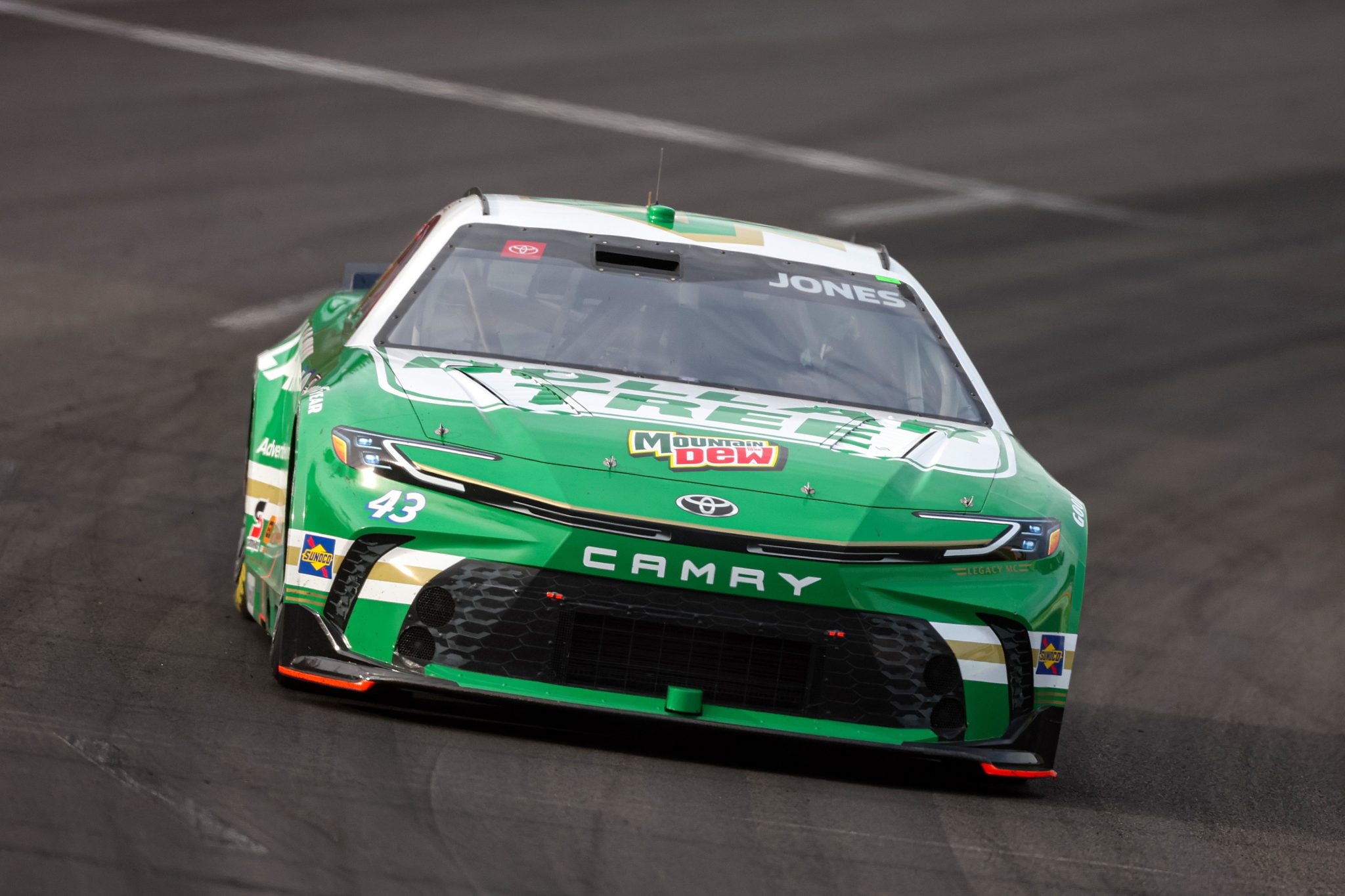 NORTH WILKESBORO, NORTH CAROLINA - MAY 18: Erik Jones, driver of the #43 Dollar Tree Toyota, drives during the NASCAR Cup Series All-Star Open at North Wilkesboro Speedway on May 18, 2025 in North Wilkesboro, North Carolina. (Photo by David Jensen/Getty Images) | Getty Images