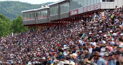 NORTH WILKESBORO, NORTH CAROLINA - MAY 18: A general view of of the fans in the grandstands during the NASCAR Cup Series All-Star Open at North Wilkesboro Speedway on May 18, 2025 in North Wilkesboro, North Carolina. (Photo by David Jensen/Getty Images) | Getty Images