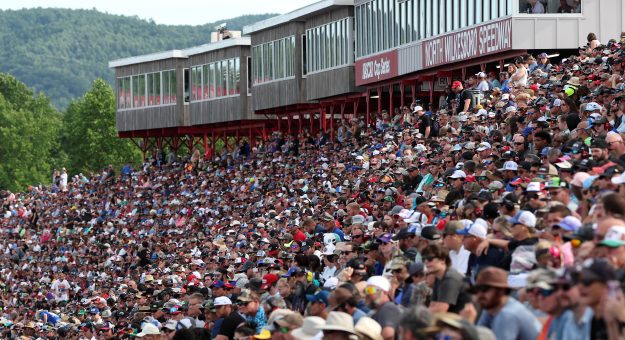 NORTH WILKESBORO, NORTH CAROLINA - MAY 18: A general view of of the fans in the grandstands during the NASCAR Cup Series All-Star Open at North Wilkesboro Speedway on May 18, 2025 in North Wilkesboro, North Carolina. (Photo by David Jensen/Getty Images) | Getty Images