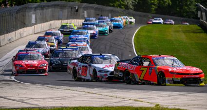 ELKHART LAKE, WISCONSIN - JULY 29: Justin Allgaier, driver of the #7 BRANDT Chevrolet, and Cole Custer, driver of the #00 HAAS Automation Ford, race during the NASCAR Xfinity Series Road America 180 at Road America on July 29, 2023 in Elkhart Lake, Wisconsin. (Photo by Logan Riely/Getty Images) | Getty Images
