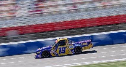 CONCORD, NORTH CAROLINA - MAY 23: Daniel Hemric, driver of the #19 NAPA Auto Care Chevrolet, drives during practice for the NASCAR Craftsman Truck Series North Carolina Education Lottery 200 at Charlotte Motor Speedway on May 23, 2025 in Concord, North Carolina. (Photo by David Jensen/Getty Images) | Getty Images