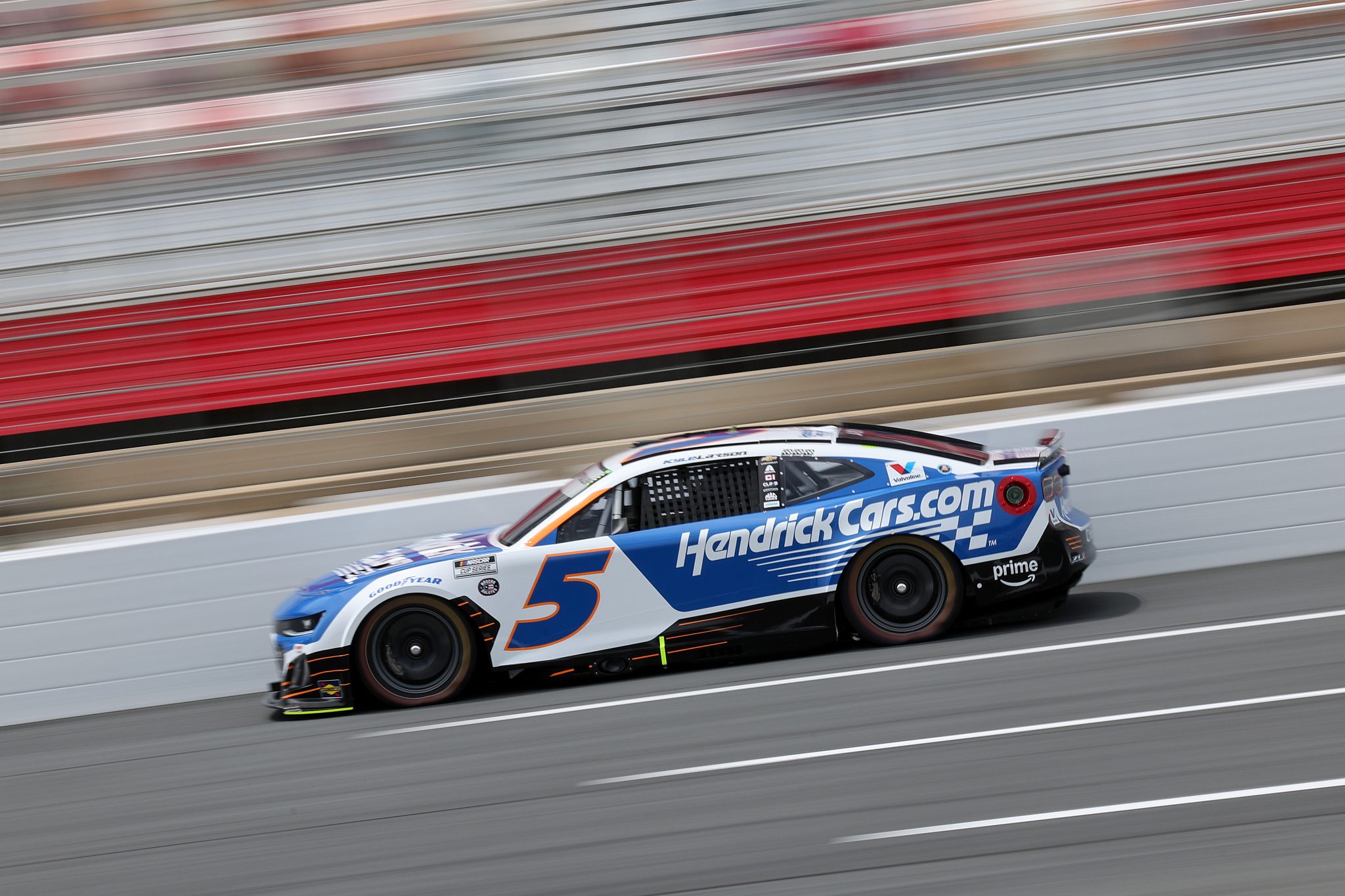 CONCORD, NORTH CAROLINA - MAY 24: Kyle Larson, driver of the #5 HendrickCars.com Hendrick 1100 Chevrolet, drives during practice for the NASCAR Cup Series Coca-Cola 600 at Charlotte Motor Speedway on May 24, 2025 in Concord, North Carolina. (Photo by David Jensen/Getty Images) | Getty Images