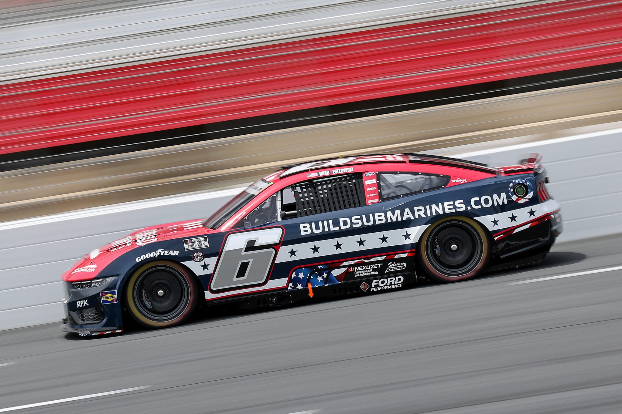 CONCORD, NORTH CAROLINA - MAY 24: Brad Keselowski, driver of the #6 BuildSubmarines.com Ford, drives during practice for the NASCAR Cup Series Coca-Cola 600 at Charlotte Motor Speedway on May 24, 2025 in Concord, North Carolina. (Photo by David Jensen/Getty Images) | Getty Images