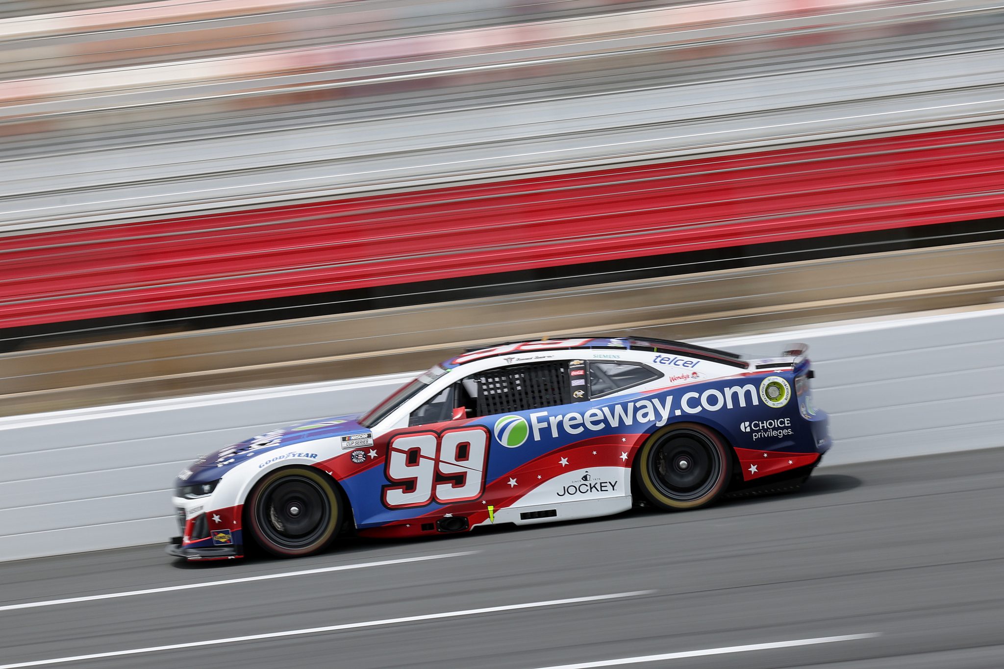 CONCORD, NORTH CAROLINA - MAY 24: Daniel Suarez, driver of the #99 Freeway Insurance Chevrolet, drives during practice for the NASCAR Cup Series Coca-Cola 600 at Charlotte Motor Speedway on May 24, 2025 in Concord, North Carolina. (Photo by David Jensen/Getty Images) | Getty Images