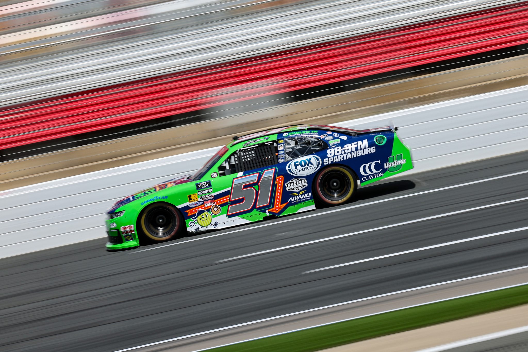 CONCORD, NORTH CAROLINA - MAY 24: Jeremy Clements, driver of the #51 Hub City Spartanburgers Chevrolet, drives during practice for the NASCAR Xfinity Series BetMGM 300 at Charlotte Motor Speedway on May 24, 2025 in Concord, North Carolina. (Photo by David Jensen/Getty Images) | Getty Images