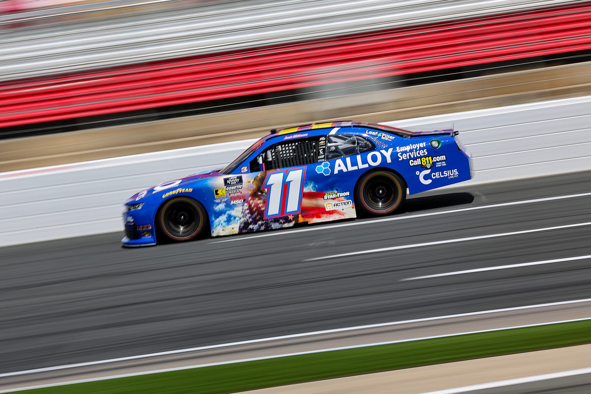 CONCORD, NORTH CAROLINA - MAY 24: Josh Williams, driver of the #11 Alloy Employer Services Chevrolet, drives during practice for the NASCAR Xfinity Series BetMGM 300 at Charlotte Motor Speedway on May 24, 2025 in Concord, North Carolina. (Photo by David Jensen/Getty Images) | Getty Images