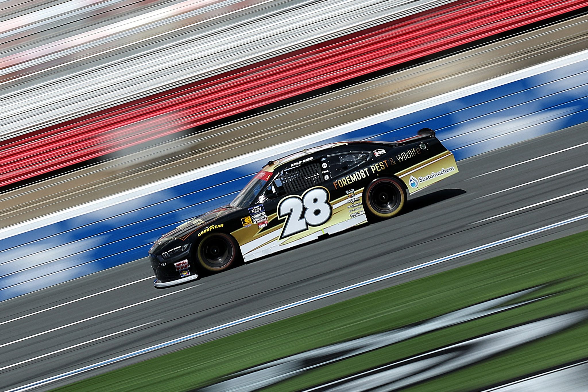 CONCORD, NORTH CAROLINA - MAY 24: Kyle Sieg, driver of the #28 FOREMOST Pest & Wildlife Ford, drives during practice for the NASCAR Xfinity Series BetMGM 300 at Charlotte Motor Speedway on May 24, 2025 in Concord, North Carolina. (Photo by David Jensen/Getty Images) | Getty Images