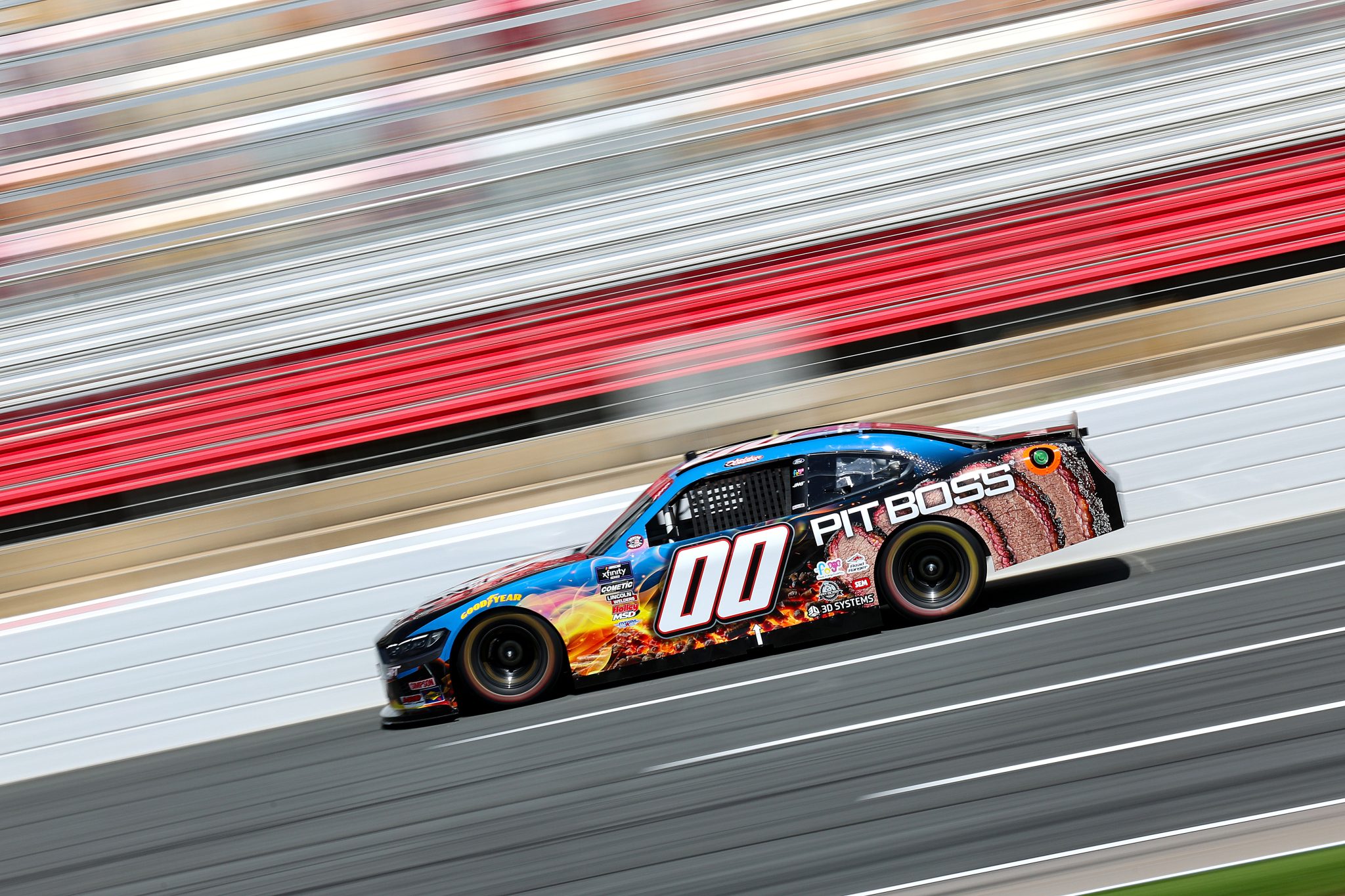 CONCORD, NORTH CAROLINA - MAY 24: Sheldon Creed, driver of the #00 Pit Boss Ford, drives during practice for the NASCAR Xfinity Series BetMGM 300 at Charlotte Motor Speedway on May 24, 2025 in Concord, North Carolina. (Photo by David Jensen/Getty Images) | Getty Images